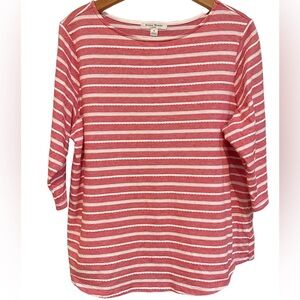 ❤️StudioWorks size 1X red/white 3/4 sleeve shirt.  Soft & nice!!